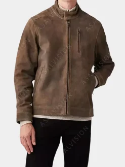 Asal Vision Brown Jackets | Suede Jackets | Mens Suede Leather Motorcycle Jacket Brown