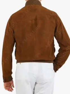 Asal Vision Brown Jackets | Suede Jackets | Mens Suede Leather Bomber Jacket Brown