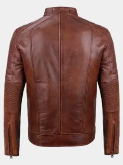 Asal Vision Brown Jackets | Cafe Racer Jackets | Mens Cafe Racer Leather Jacket Brown