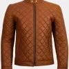 Asal Vision Cafe Racer Jackets | Quilted Jackets | Men’s Cafe Racer Quilted Leather Jacket Brown