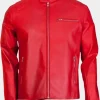 Asal Vision Cafe Racer Jackets | Leather Jackets | Men’s Cafe Racer Leather Jacket Red