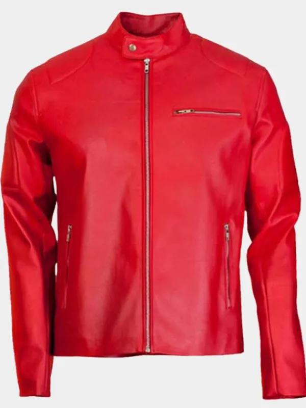 Asal Vision Cafe Racer Jackets | Leather Jackets | Men’s Cafe Racer Leather Jacket Red