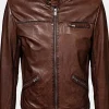 Asal Vision Brown Jackets | Cafe Racer Jackets | Mens Cafe Racer Retro Leather Jacket