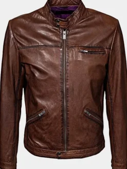 Asal Vision Brown Jackets | Cafe Racer Jackets | Mens Cafe Racer Retro Leather Jacket