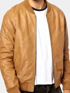 Asal Vision Brown Jackets | Leather Jackets | Men’s Casual Bomber Leather Jacket Tan Brown