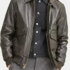 Asal Vision Brown Jackets | Leather Jackets | Mens Bomber Leather Jacket Dark Brown