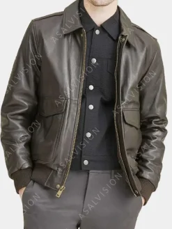 Asal Vision Brown Jackets | Leather Jackets | Mens Bomber Leather Jacket Dark Brown