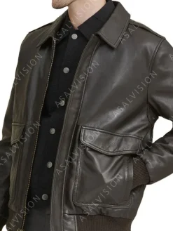 Asal Vision Brown Jackets | Leather Jackets | Mens Bomber Leather Jacket Dark Brown