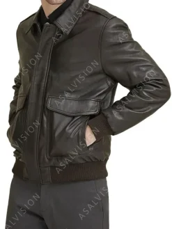 Asal Vision Brown Jackets | Leather Jackets | Mens Bomber Leather Jacket Dark Brown