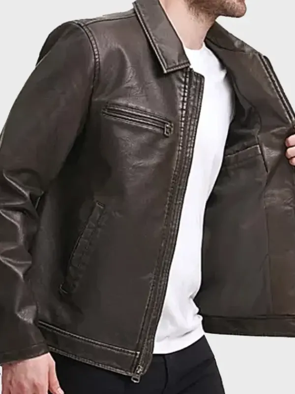 Asal Vision Brown Jackets | Leather Jackets | Mens Cowhide Leather Jacket Dark Brown