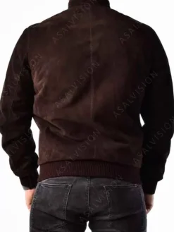 Asal Vision Brown Jackets | Suede Jackets | Mens Suede Leather Bomber Jacket Dark Brown