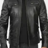 Asal Vision Black Jackets | Cafe Racer Jackets | Mens Diamond Quilted Leather Jacket Available In Black And Brown