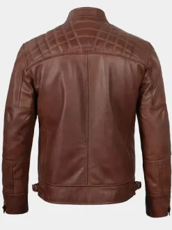 Asal Vision Black Jackets | Cafe Racer Jackets | Mens Diamond Quilted Leather Jacket Available In Black And Brown