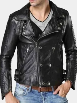 Asal Vision Black Jackets | Biker Jackets | Mens Double Breasted Motorcycle Jacket Black