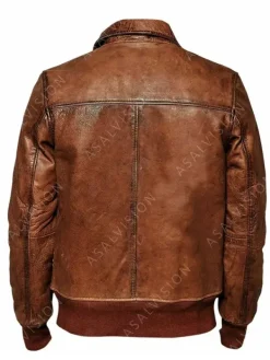 Asal Vision Brown Jackets | Cafe Racer Jackets | Mens Elio Waxed Biker Leather Jacket Brown