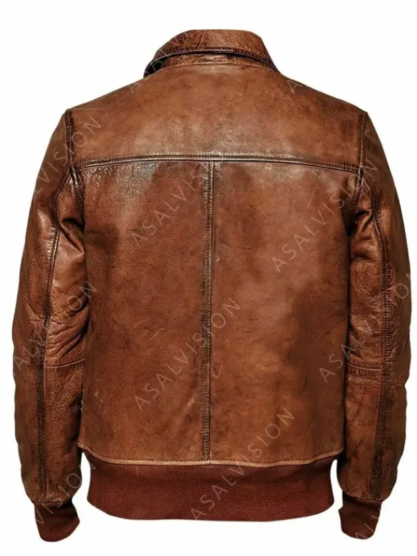 Asal Vision Brown Jackets | Cafe Racer Jackets | Mens Elio Waxed Biker Leather Jacket Brown