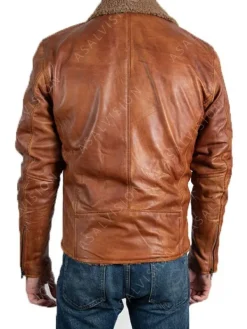 Asal Vision Brown Jackets | Leather Jackets | Men’s Faux Fur Leather Shearling Jacket Brown