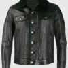 Asal Vision Black Jackets | Trucker Jackets | Men’s Fur Collar Trucker Leather Jacket Black