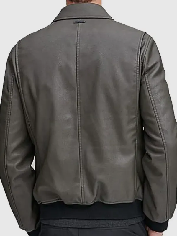 Asal Vision Bomber Jackets | Leather Jackets | Mens Bomber Leather Jacket Grey