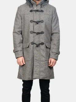 Asal Vision Men Coats | Duffle Coats | Men’s Duffle Wool Coat Grey