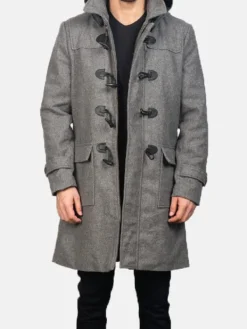 Asal Vision Men Coats | Duffle Coats | Men’s Duffle Wool Coat Grey