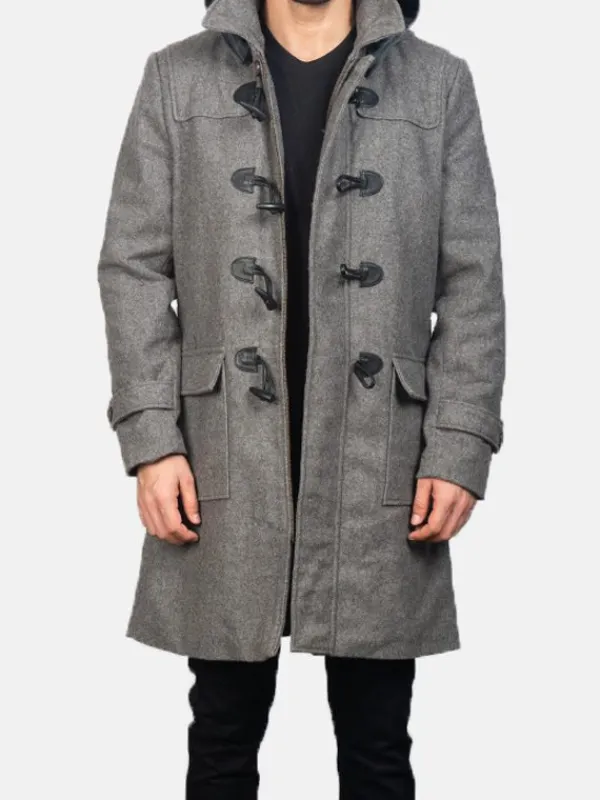 Asal Vision Men Coats | Duffle Coats | Men’s Duffle Wool Coat Grey