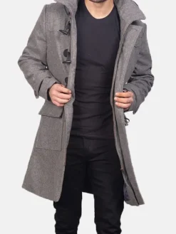 Asal Vision Men Coats | Duffle Coats | Men’s Duffle Wool Coat Grey