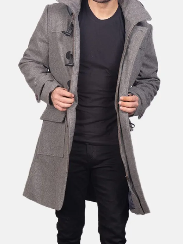 Asal Vision Men Coats | Duffle Coats | Men’s Duffle Wool Coat Grey