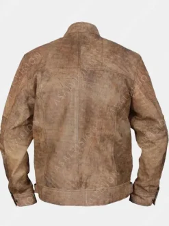 Asal Vision Cafe Racer Jackets | Biker Jackets | Mens Distressed Moto Leather Jacket Khaki