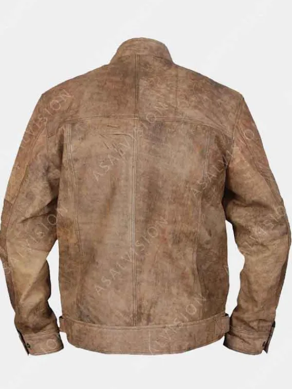 Asal Vision Cafe Racer Jackets | Biker Jackets | Mens Distressed Moto Leather Jacket Khaki