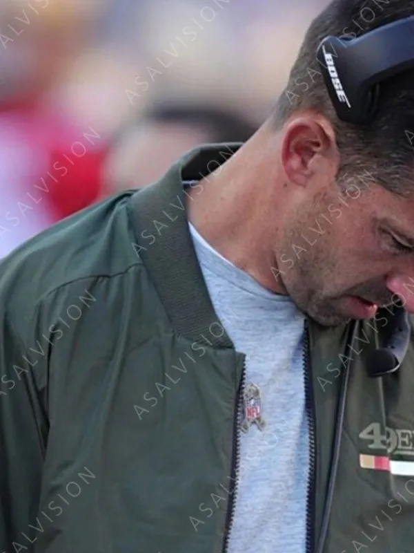 Asal Vision Cotton Jackets | Mens Kyle Shanahan 49ers Bomber Jacket Green