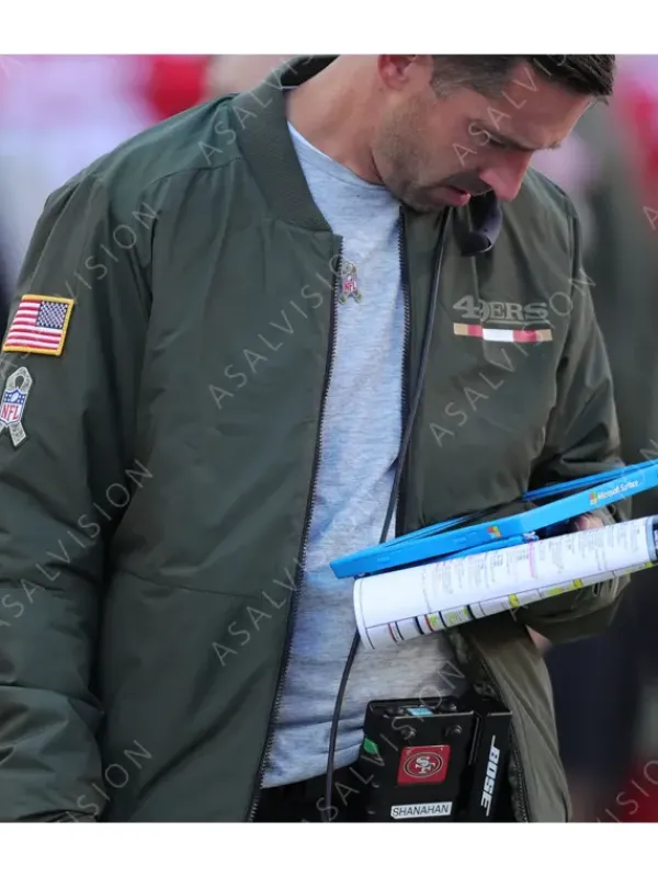 Asal Vision Cotton Jackets | Mens Kyle Shanahan 49ers Bomber Jacket Green