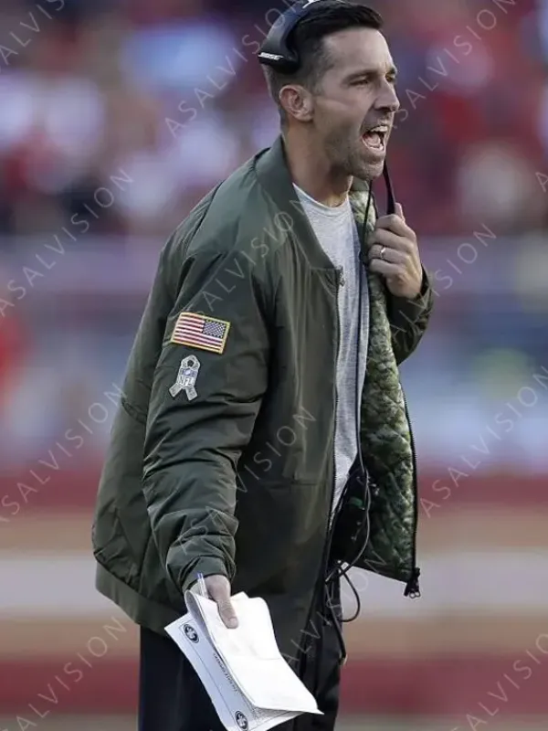 Asal Vision Cotton Jackets | Mens Kyle Shanahan 49ers Bomber Jacket Green