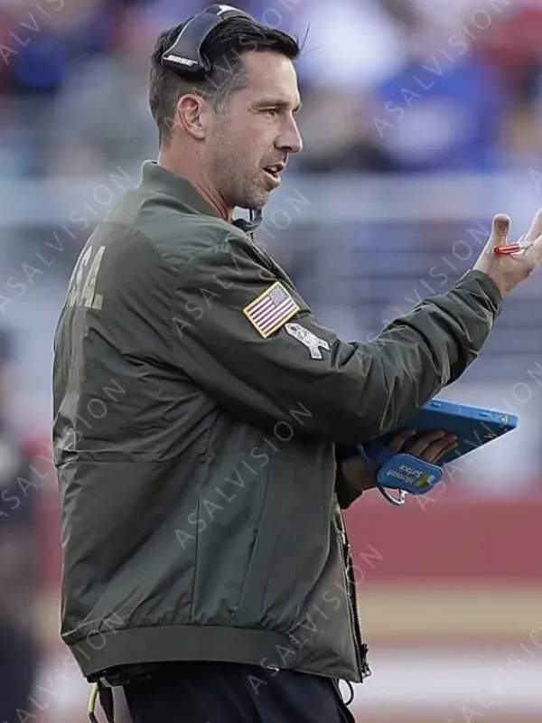 Asal Vision Cotton Jackets | Mens Kyle Shanahan 49ers Bomber Jacket Green