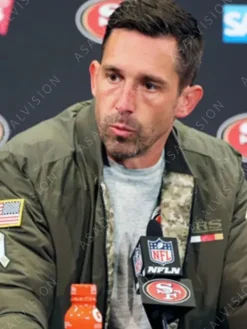 Asal Vision Cotton Jackets | Mens Kyle Shanahan 49ers Bomber Jacket Green