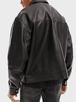 Asal Vision Black Jackets | Bomber Jackets | Men’s Oversized Leather Jacket Black