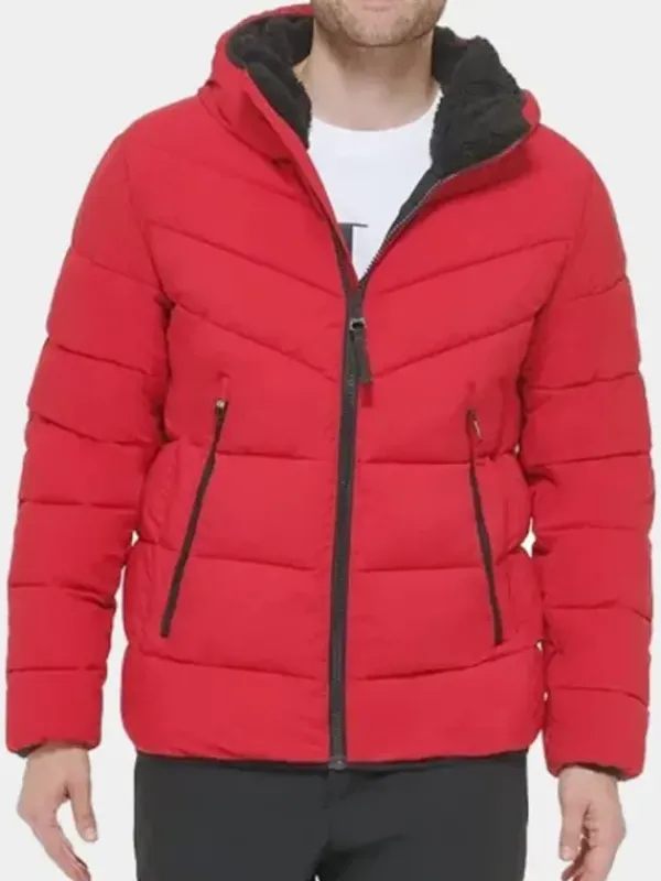 Asal Vision Puffer Jackets | Men’s Puffer Hooded Jacket Red