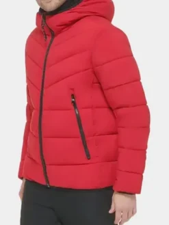 Asal Vision Puffer Jackets | Men’s Puffer Hooded Jacket Red