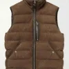 Asal Vision Vests | Suede Jackets | Mens Puffer Suede Leather Vest Brown