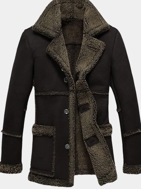 Asal Vision Men Coats | Mens Reacher Style Fur Coat Black
