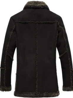 Asal Vision Men Coats | Mens Reacher Style Fur Coat Black