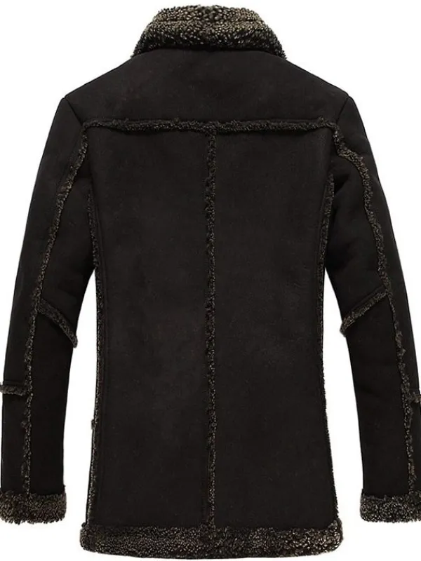 Asal Vision Men Coats | Mens Reacher Style Fur Coat Black
