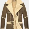 Asal Vision Men Coats | Mens Reacher Style Sheepskin Leather Coat Brown
