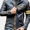 Asal Vision Black Jackets | Biker Jackets | Men’s Real Leather Distressed Motorcycle Jacket Black