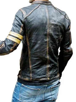 Asal Vision Black Jackets | Biker Jackets | Men’s Real Leather Distressed Motorcycle Jacket Black