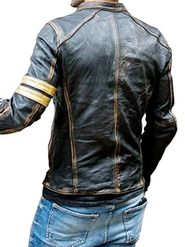 Asal Vision Black Jackets | Biker Jackets | Men’s Real Leather Distressed Motorcycle Jacket Black