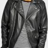 Asal Vision Black Jackets | Biker Jackets | Men’s Real Leather Slim Fit Biker Jacket Black