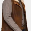 Asal Vision Vests | Mens Real Leather Vest Brown