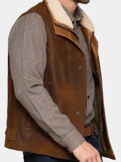 Asal Vision Vests | Mens Real Leather Vest Brown