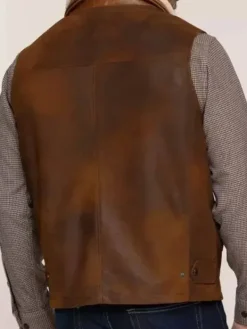 Asal Vision Vests | Mens Real Leather Vest Brown